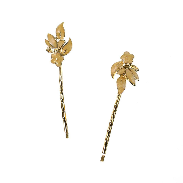 Vintage Enamel Flower Bunch Bobby Pins (Set of Two)