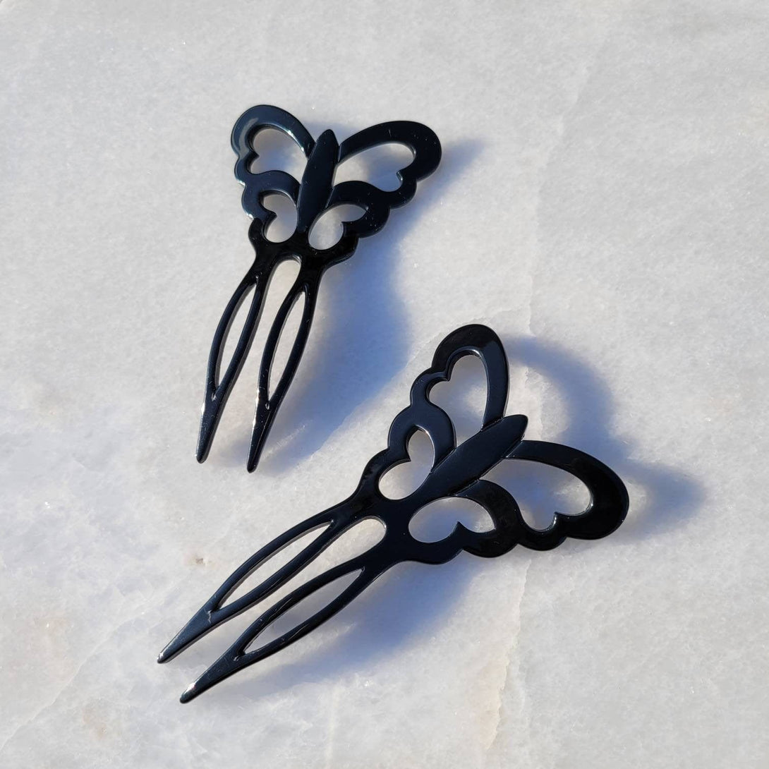 Vintage French Butterfly Chignon Hair Pins