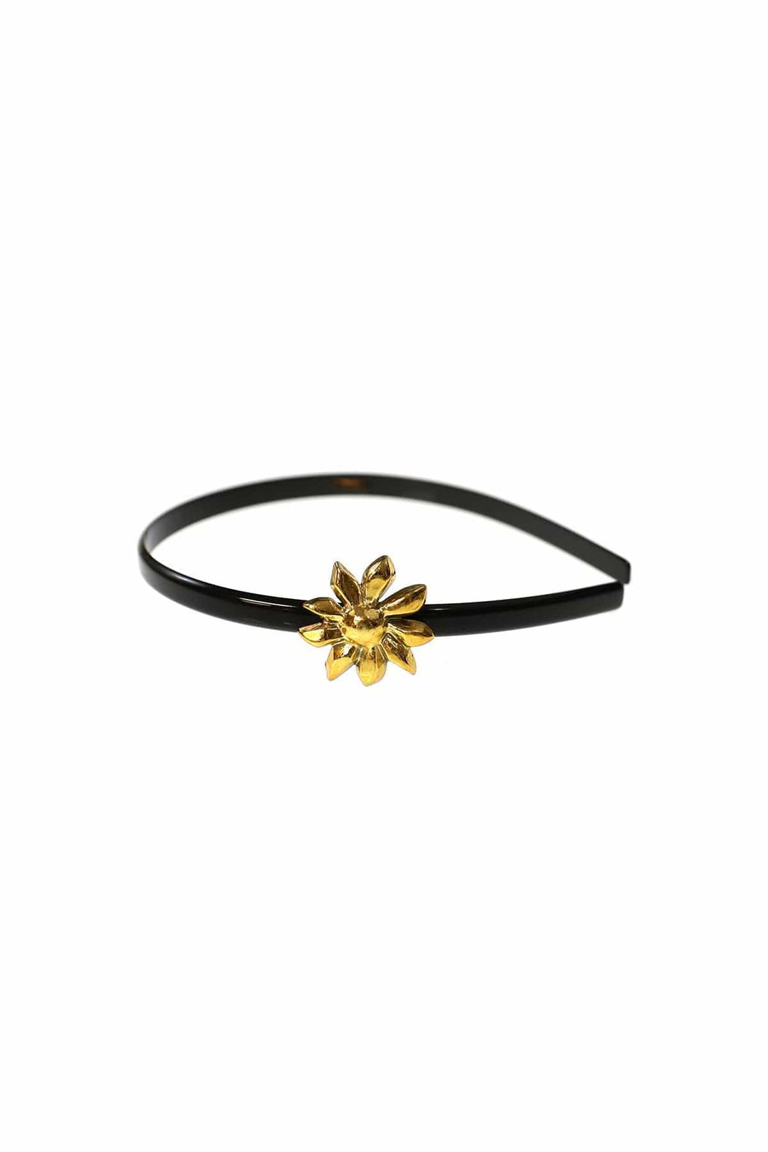 Vintage French Hair Headband with Gold Flower