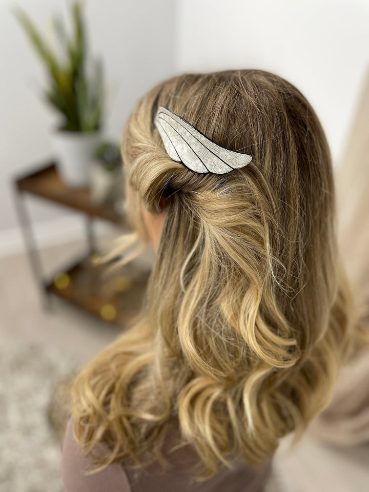 Vintage French Large Shimmering Mosaic Wave Acrylic Hair Comb