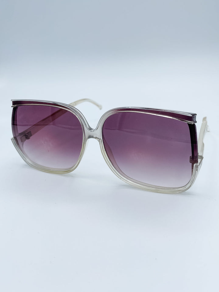 Vintage French Oversized Square Shaped Sunglasses