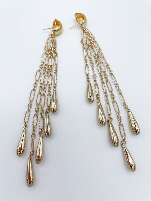 Vintage Gold Raindrop Earrings