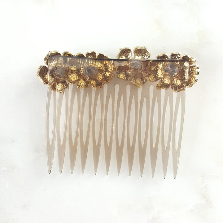 Vintage Handmade Enamel Flowers Hair Comb