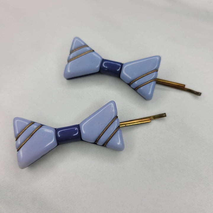 Vintage Italian Bow Shaped Bobby Pins (Set of Two)
