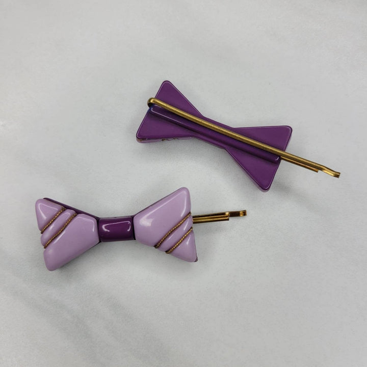 Vintage Italian Bow Shaped Bobby Pins (Set of Two)
