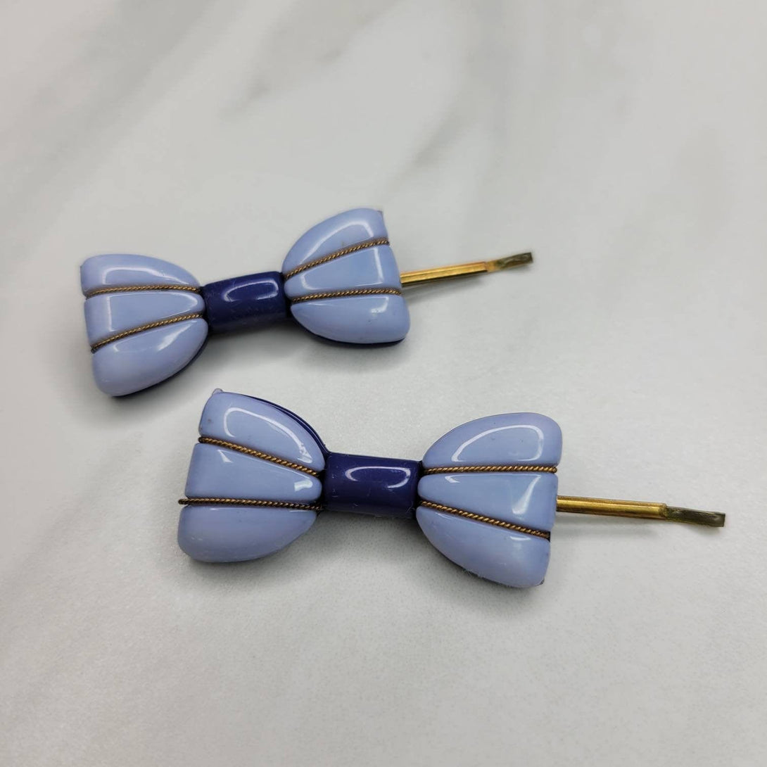 Vintage Italian Bow Shaped Bobby Pins (Set of Two)