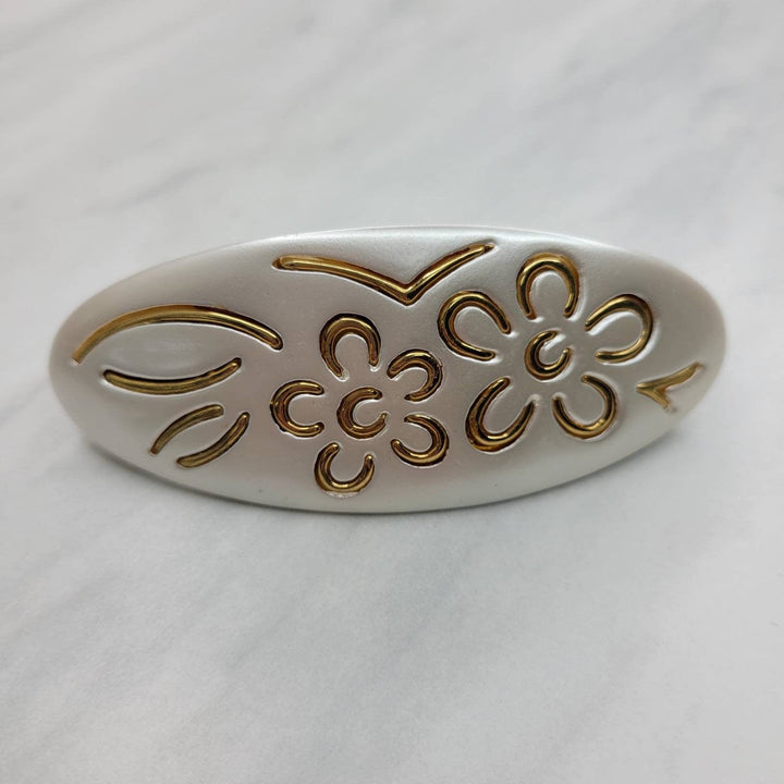 Vintage Italian Floral Garden Hair Barrette