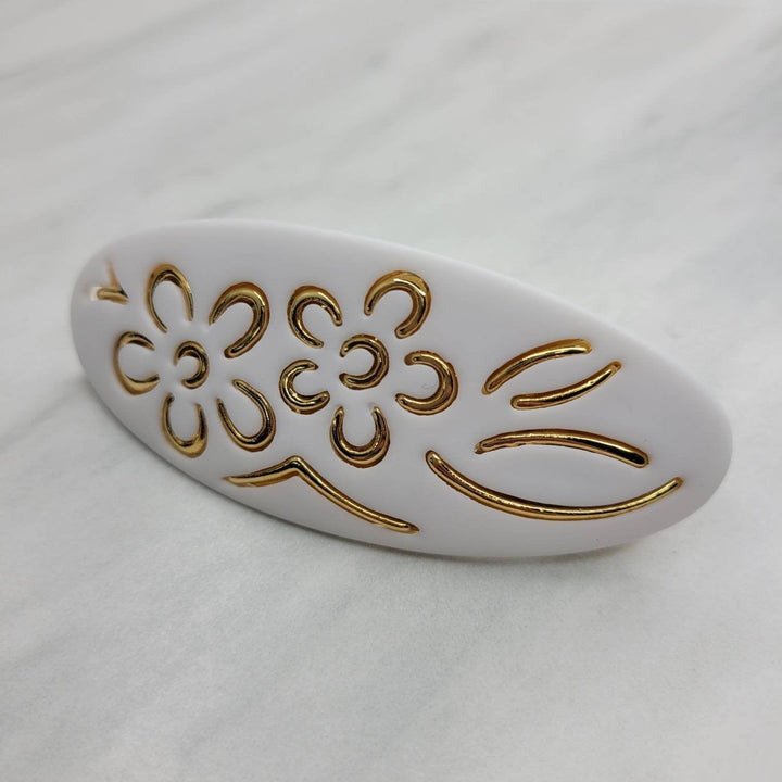 Vintage Italian Floral Garden Hair Barrette