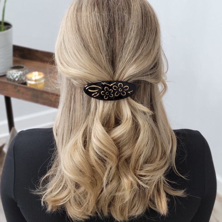 Vintage Italian Floral Garden Hair Barrette