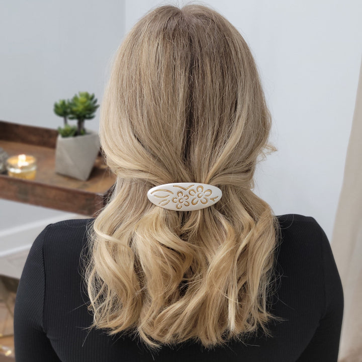 Vintage Italian Floral Garden Hair Barrette
