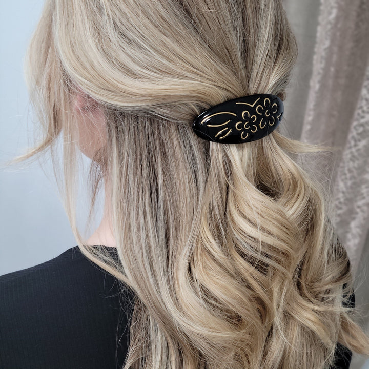 Vintage Italian Floral Garden Hair Barrette