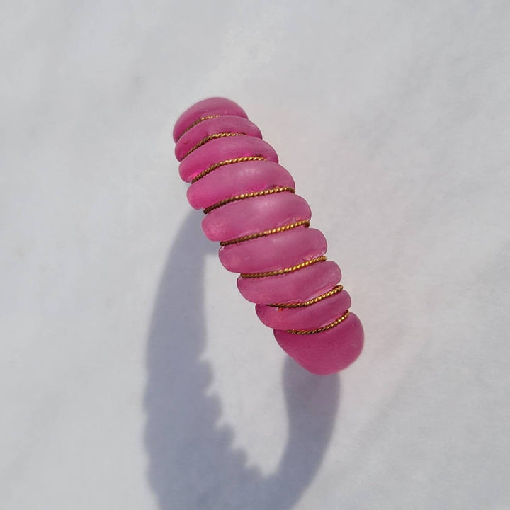 Vintage Italian Frosted Ponytail Holder Hair Barrette