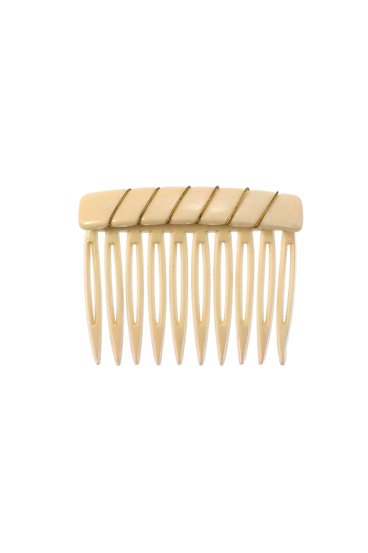 Vintage Italian Hair Comb with Gold Rope Inlay