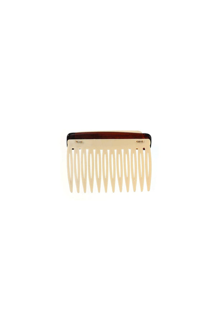 Vintage Italian Ivory Hair Comb with Gold Inlay