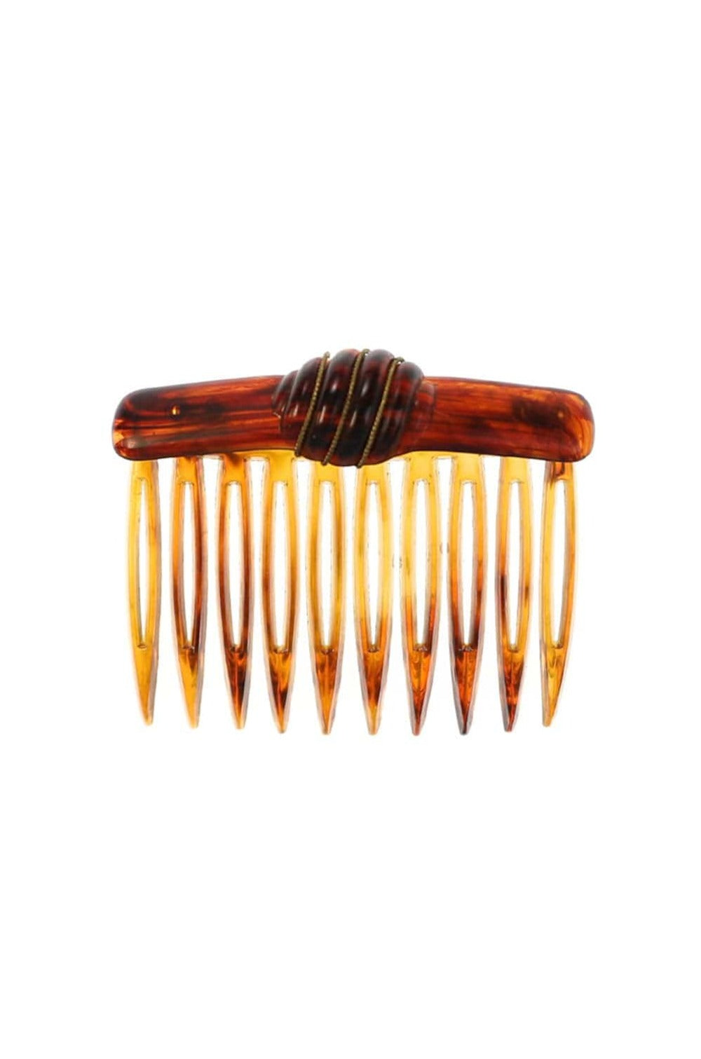 Vintage Italian Tortoise Shell Wire Wrapped Hair Comb