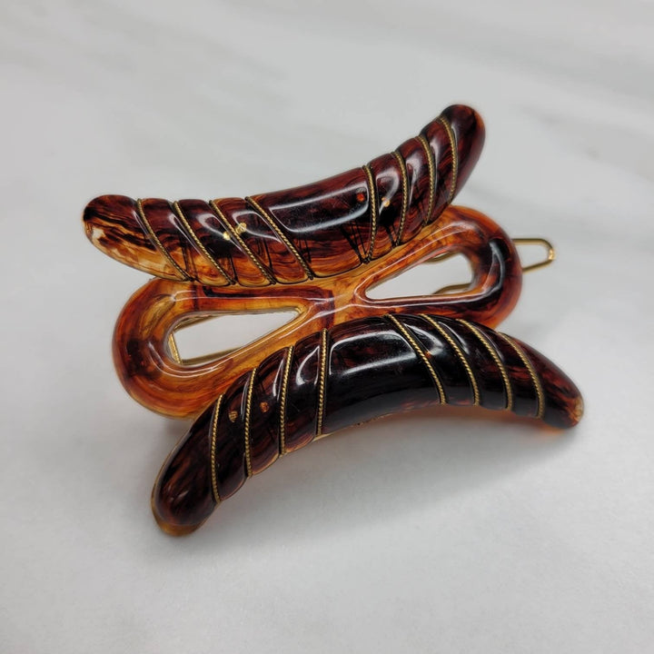 Vintage Italian Uniquely Curved Ponytail Holder Hair Barrette