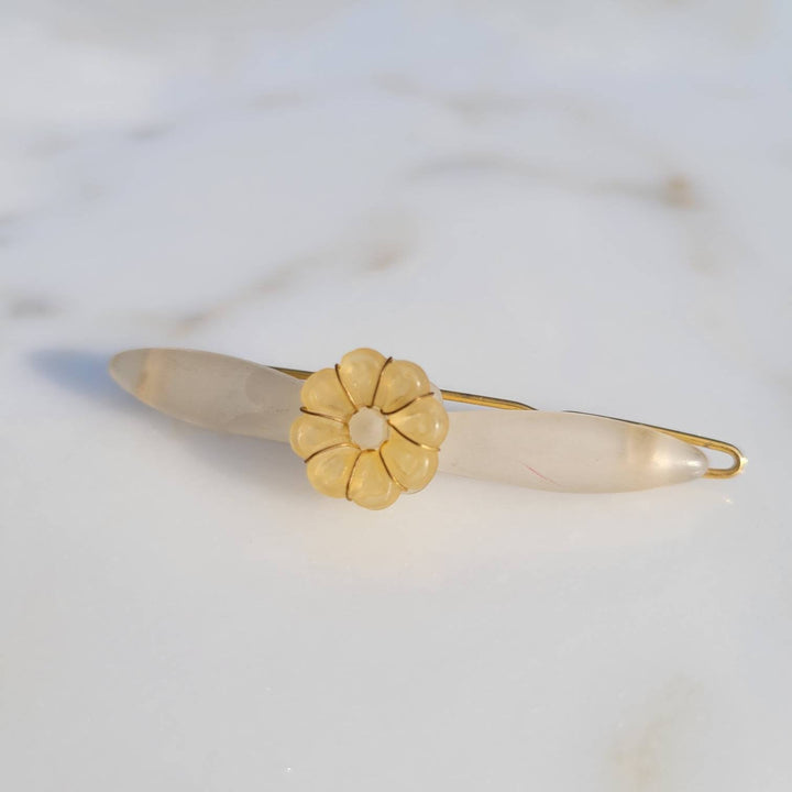 Vintage Italian Wire Wrapped Blooming Flower Hair Barrette