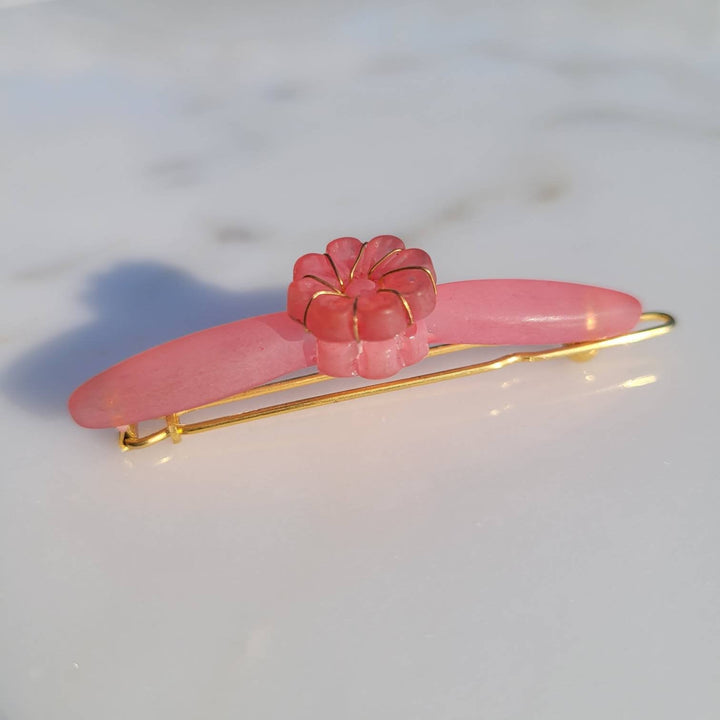 Vintage Italian Wire Wrapped Blooming Flower Hair Barrette