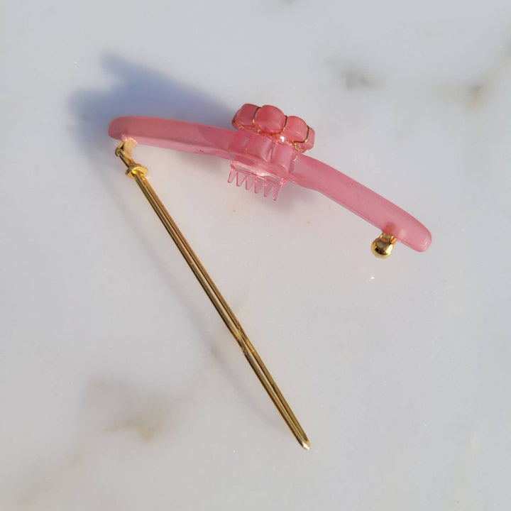 Vintage Italian Wire Wrapped Blooming Flower Hair Barrette