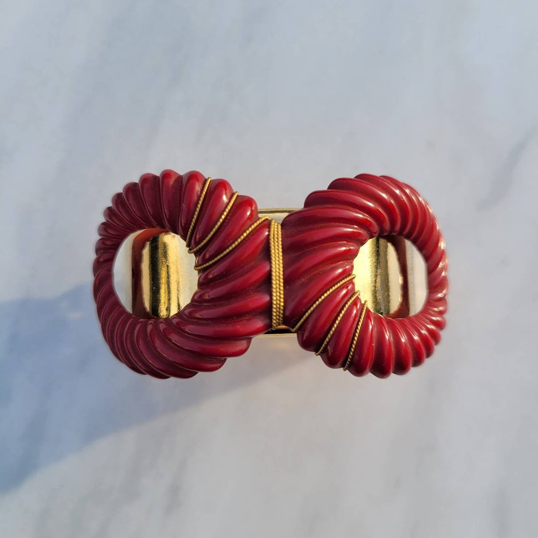 Vintage Italian Wire Wrapped Infinity Ponytail Holder Hair Barrette