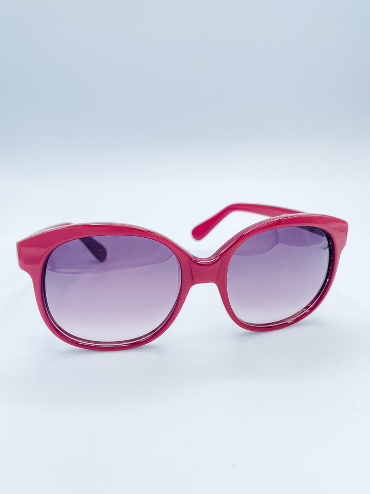 Vintage Square French Sunglasses in Red