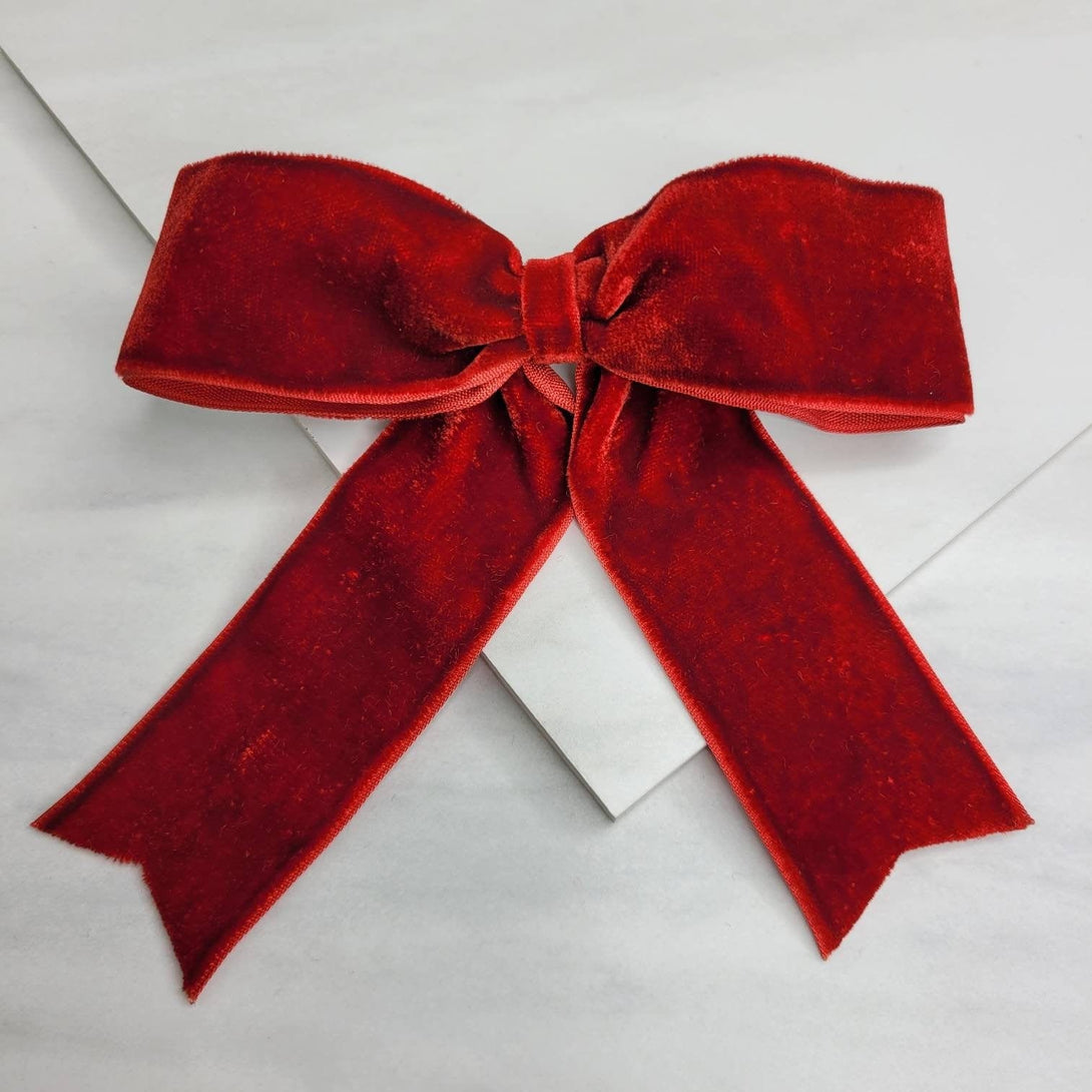 Vintage Velvet Bow Hair Barrette