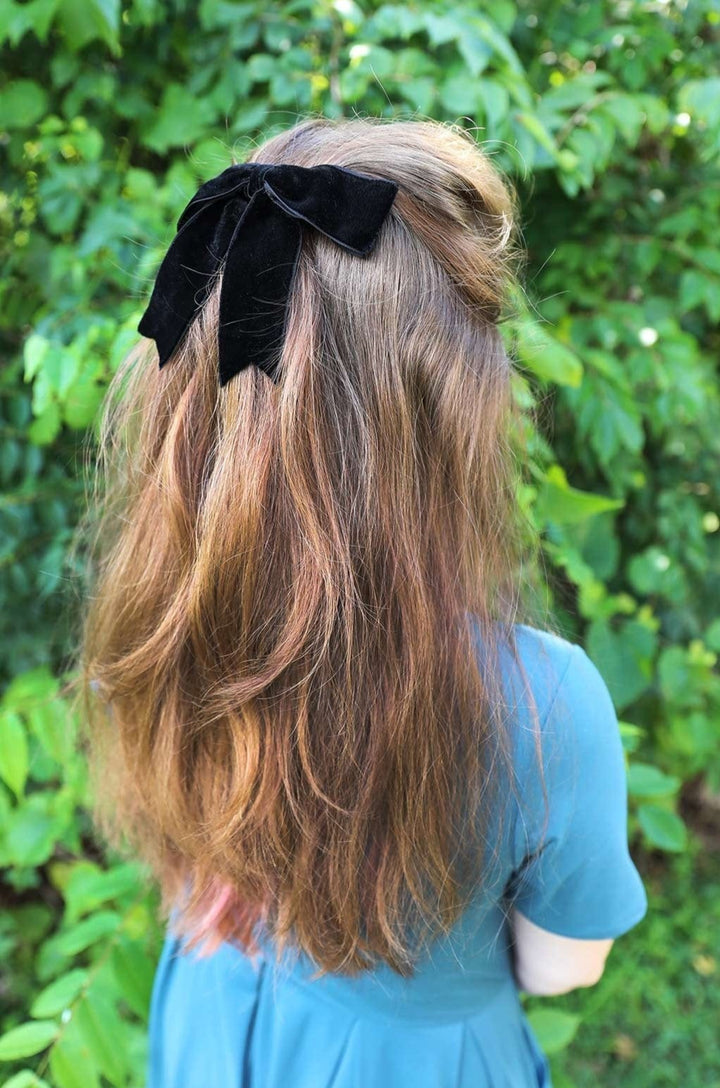 Vintage Velvet Bow Hair Barrette