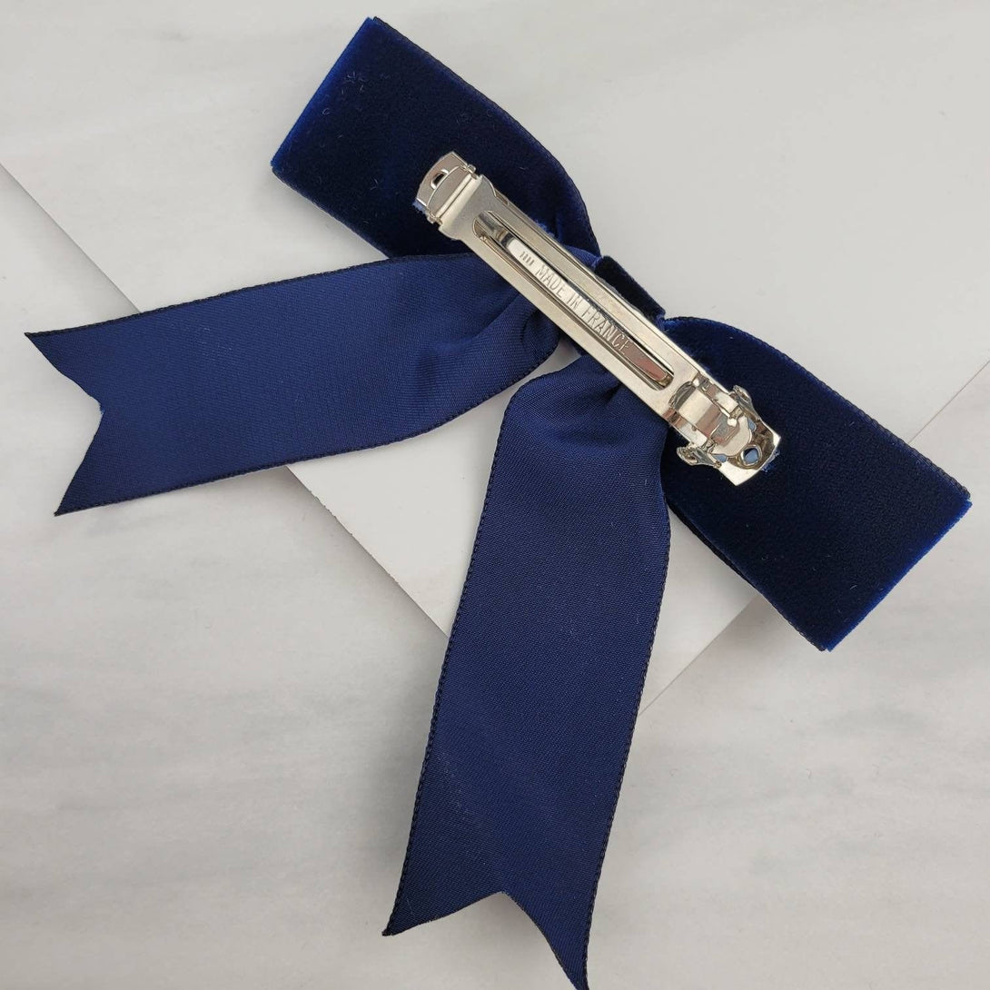 Vintage Velvet Bow Hair Barrette