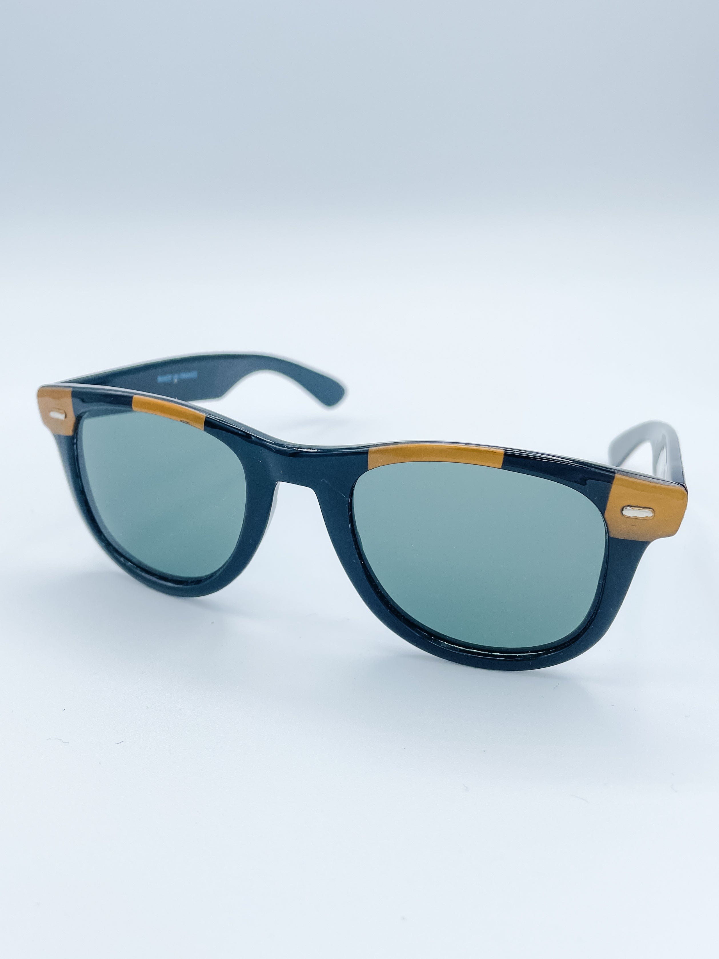 Vintage Wayfarer French Vintage Sunglasses with Color Accents Purple
