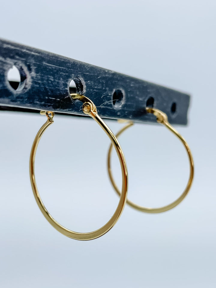 Women's Gold Overlay Sterling Silver Vermeil 28mm Hoop Earrings