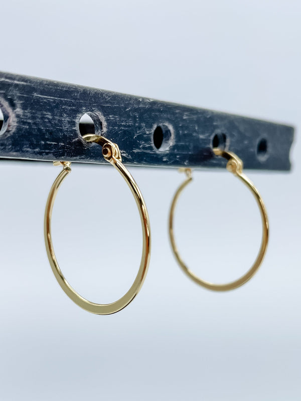 Women's Gold Overlay Vermeil Sterling Silver 25mm Hoop Earrings