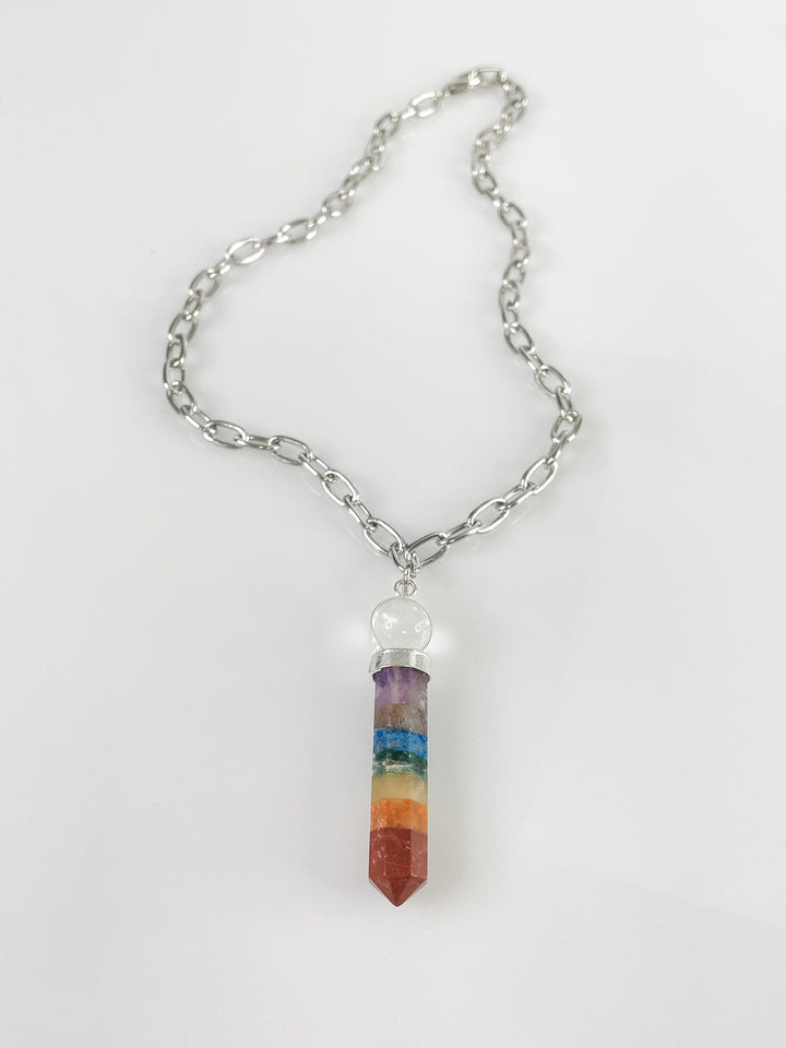 Women's Multi Colored Stone and Silver Necklace