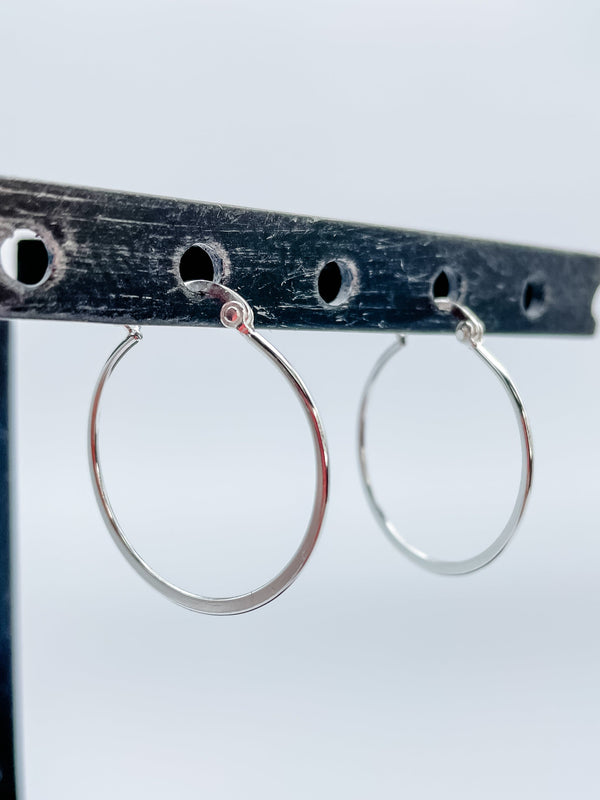 Women's Sterling Silver 28mm Hoop Earrings