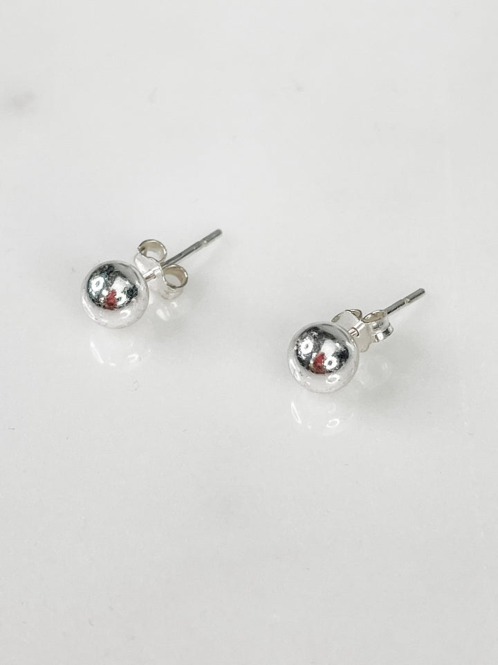 Women's Sterling Silver 6mm Ball Stud Earring