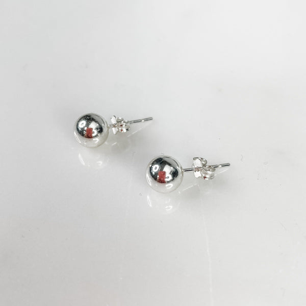 Women's Sterling Silver 7mm Ball Stud Earring