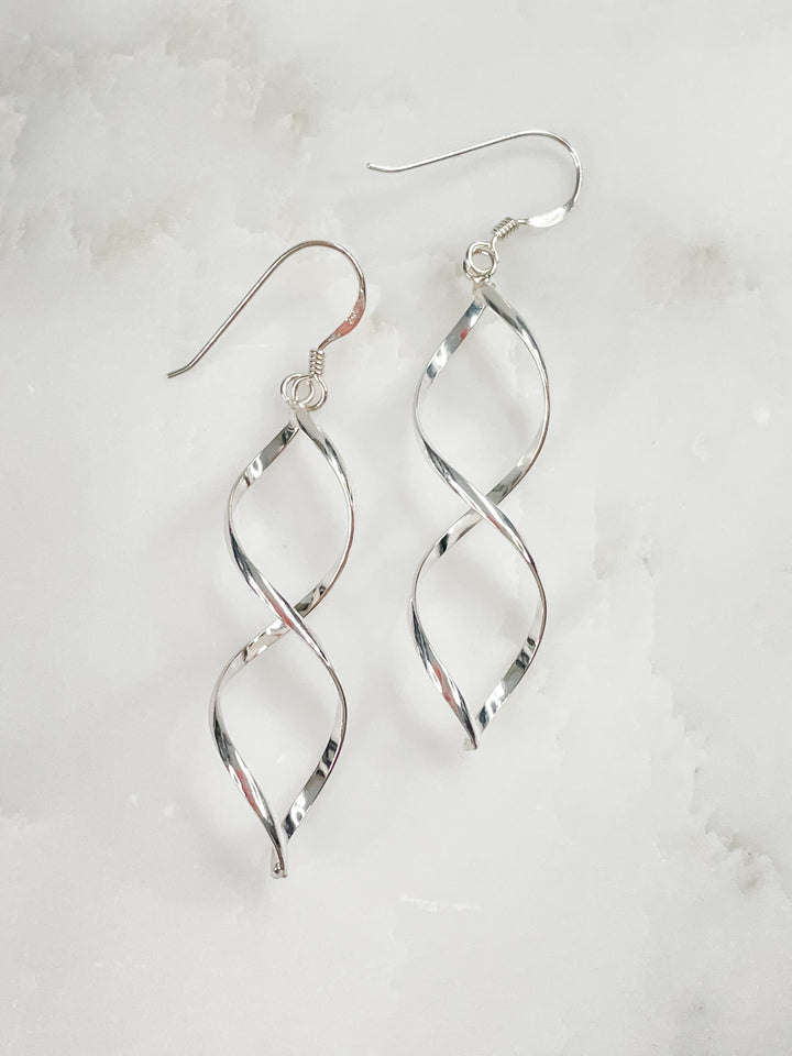 Women's Sterling Silver Double Swirl Dangle Earrings