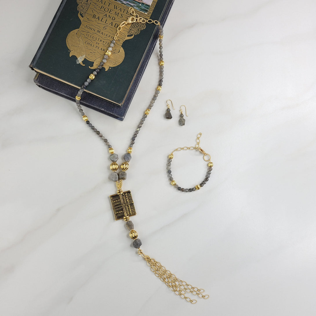 Zenith Handmade Labradorite Necklace with Vintage Elements