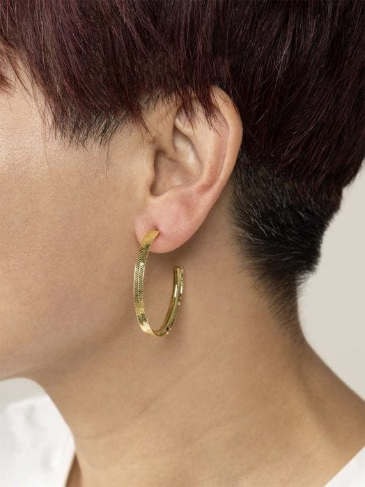 Zenzii Women's Large Metal Plated Open Hoop Earrings
